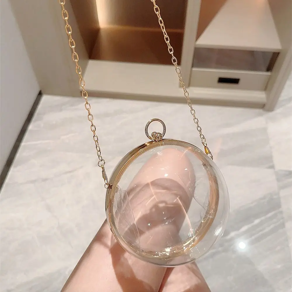 Transparent Circular Banquet Clutch Evening Bag Crossbody Bag Women Elegant Chain Shoulder Bags Luxury Purse Female Handbags