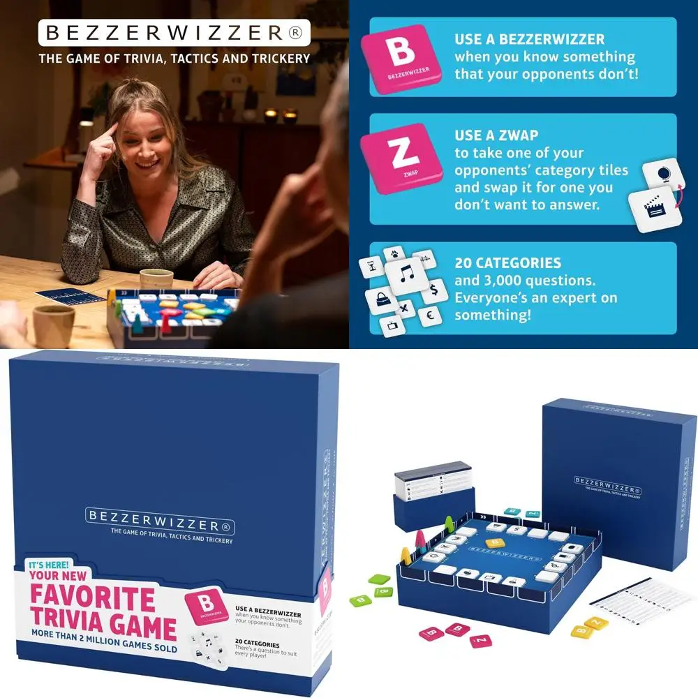 

Эпическая игра Trivia & Deception для семейных ночей | В возрасте от 14 лет, 2 игрока, время воспроизведения 45 минут от Безезерзизера