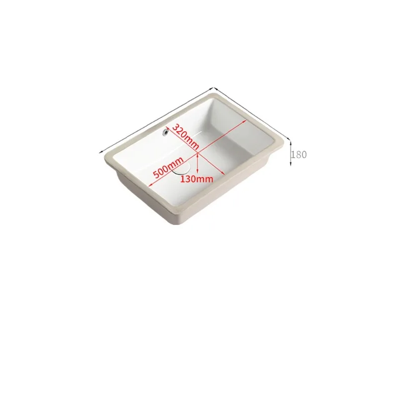 

Large capacity flat-bottomed built-in table basin ceramic sink household bathroom sink tools hotel courtyard bathroom wash