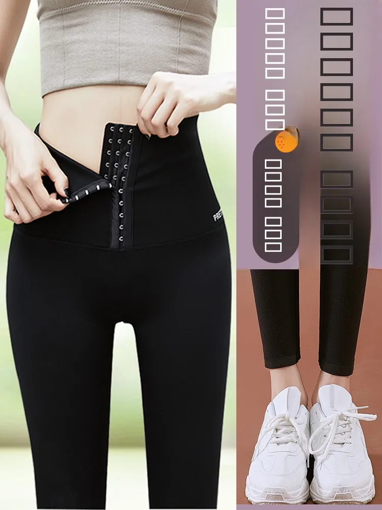 

Women's Fitn Pants ark Skin Bot Autumn Winter Fce Waist a Hip Lifting Outerwear Large Size Prure Godd