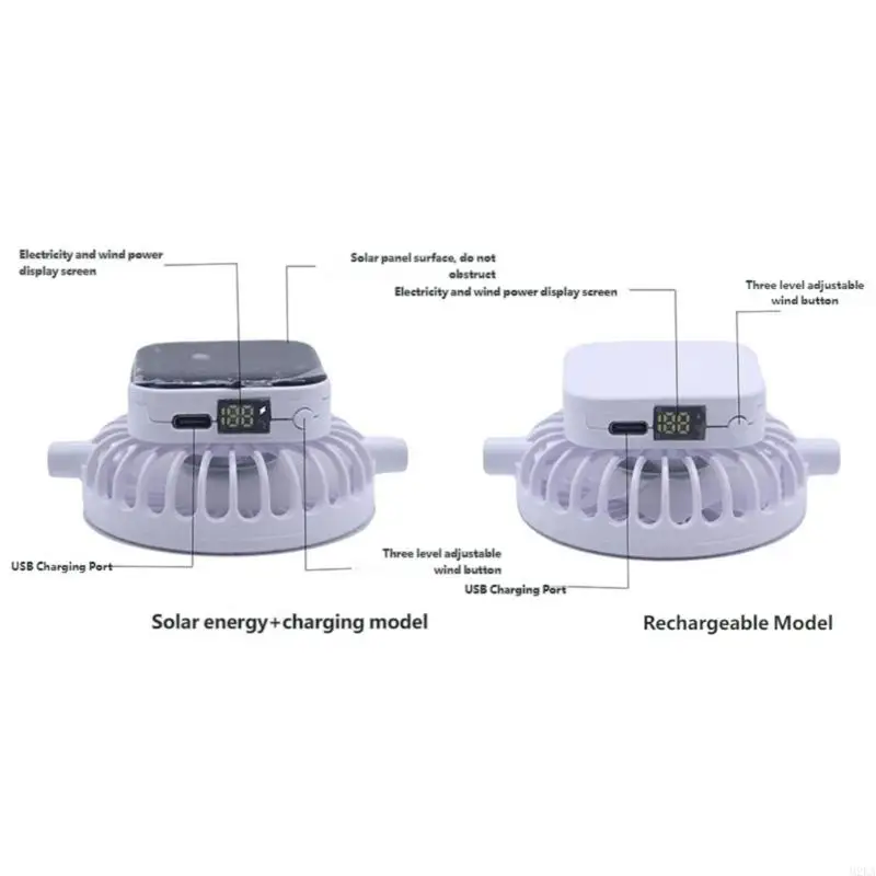 2026 New Solar Powered Cooling Fan Hat with USB Charging and 3 Wind Modes Baseball Hat for Hiking Cycling and Outdoor Activity