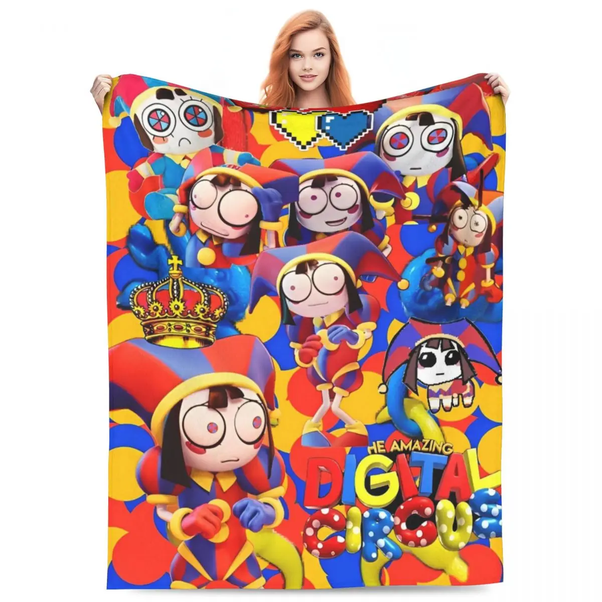 Pomni From The Amazing Digital Circus! Blankets Cartoon Fleece Throw Blankets Bed Sofa Printed Soft Warm Bedspreads