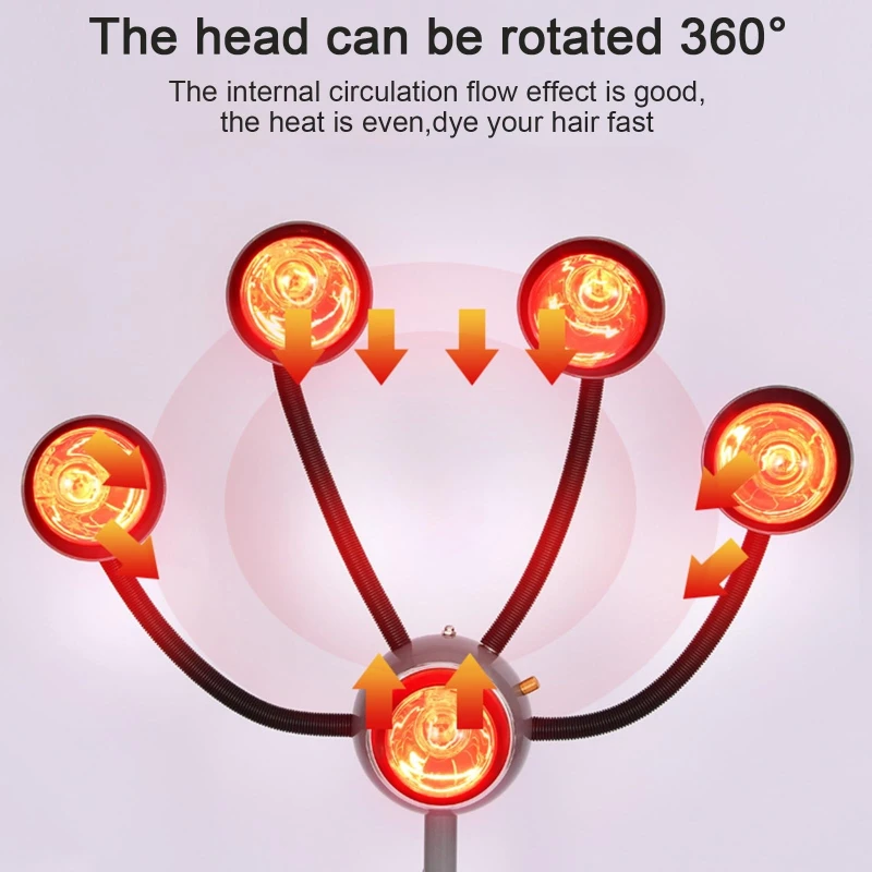 Beauty salon infrared five-head lamp hair perm styling baking head heater