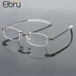 Elbru Ultralight TR90 Randloze Leesbril Mannen & Vrouwen Frameloze Verziend Optische Brillen Dioptrie + 1.0 + 1.5 + 2.0 + 2.5 + 3 Gafas