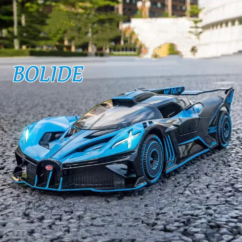 

1/24 Bolide Spray Version Metal Cars Models Toys Diecast with Light Sound Wheel Pull Back Sports Vehicle For Kids Festival Gifts