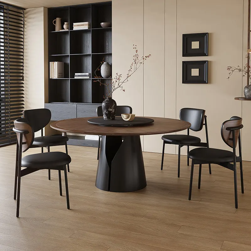 Mesa de Comedor de diseño redondo, Mesa de Comedor Industrial de madera maciza Vintage para fiesta moderna, muebles de Comedor nórdicos de lujo para el hogar