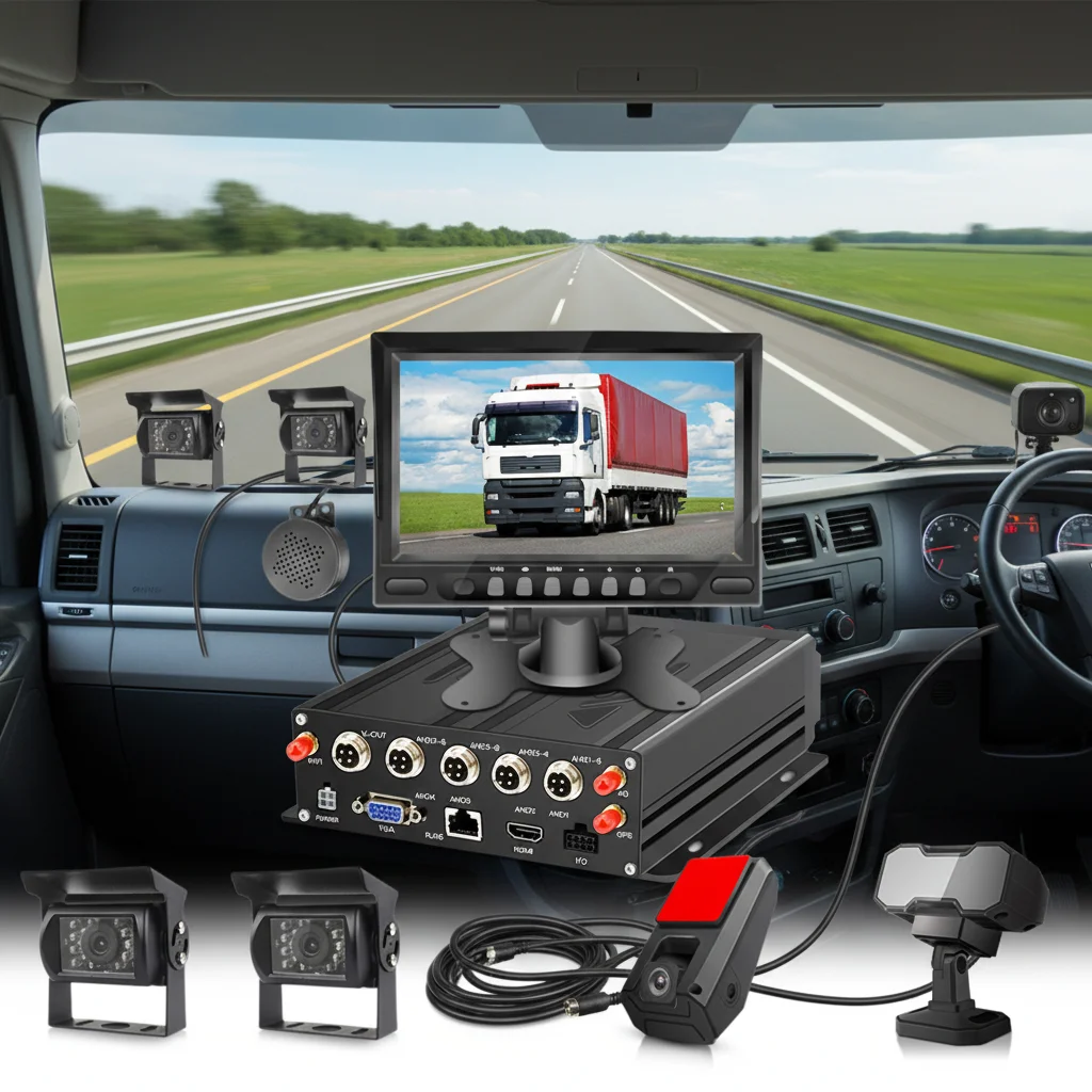 Heavy Duty 4G GPS WiFi 8CH Dash Cam Mobile DVR with ADAS G-Sensor Night Vision Waterproof AHD  for Logistics Van