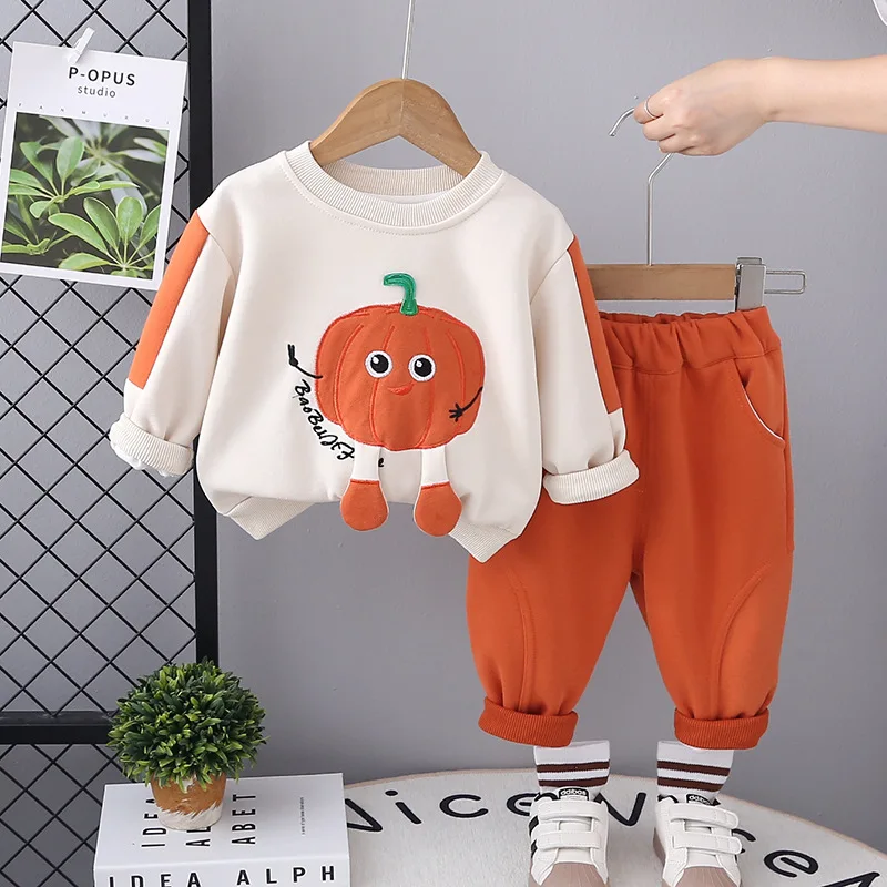 2024 Fall Baby Boys Designer Luxury Clothes Christmans Outfits for Boy Cartoon Pullover Long Sleeve Hoodies and Pants Kids Set