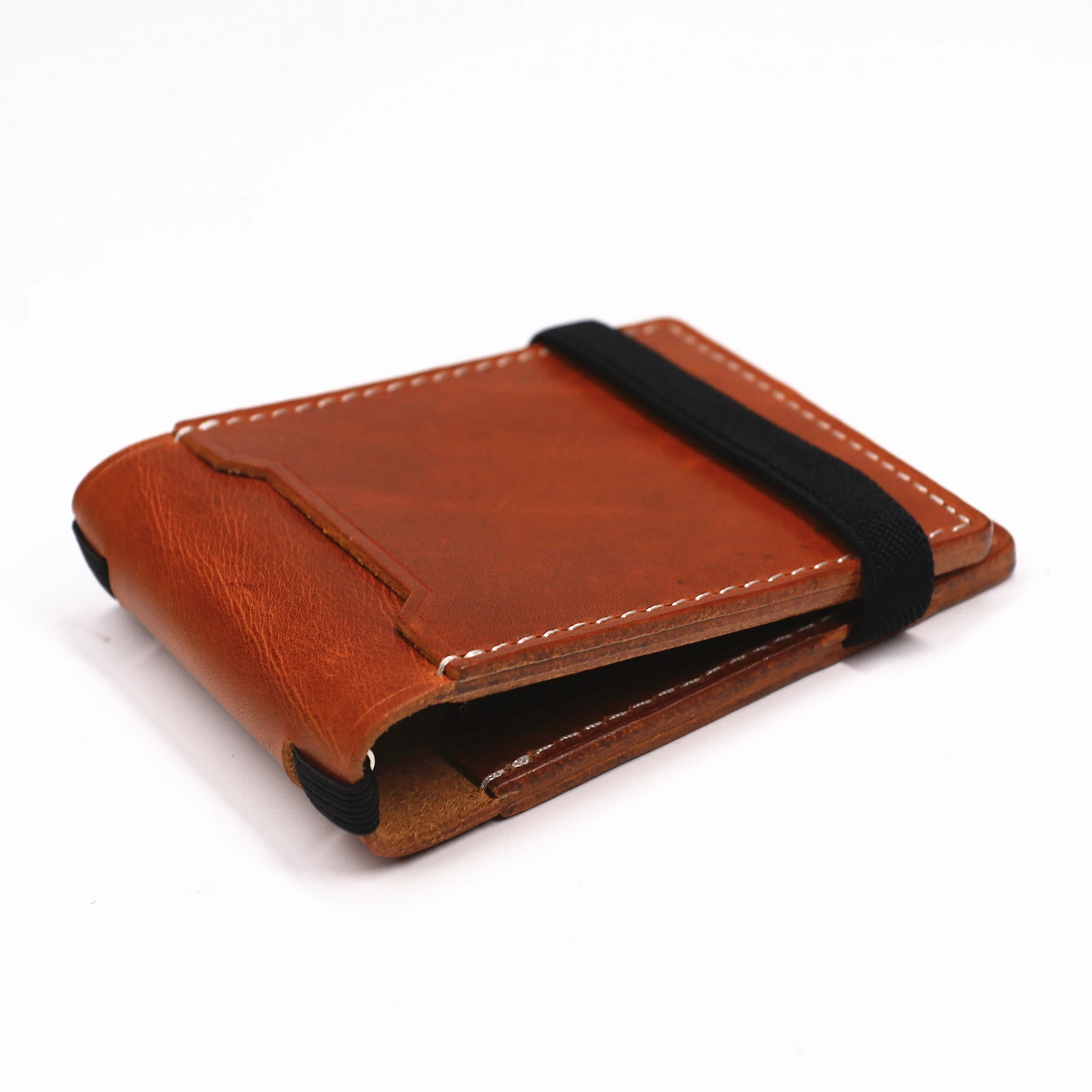 100 % echtes Leder, Geldbörse mit Magnetverschluss, schlanke Bifold-Geldbörse für Herren, Geldscheinklammer-Organizer mit Kartenhalter. – Detail 27