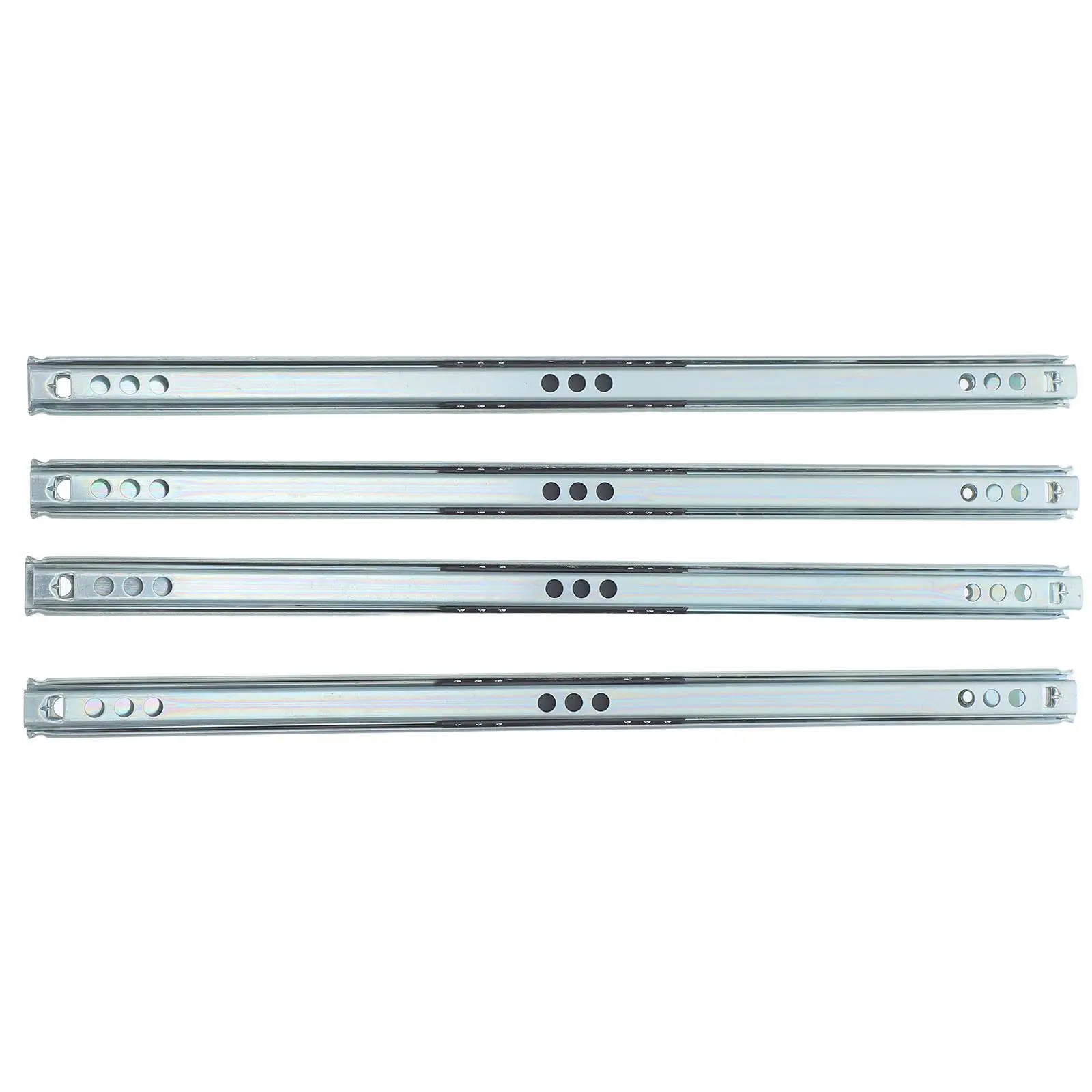 4Pcs Drawer Slides Two-Way Extension Mini Ball Bearing Cold Rolled Steel Side Mount Smooth Quiet Cabinet Slide Rails Replacement