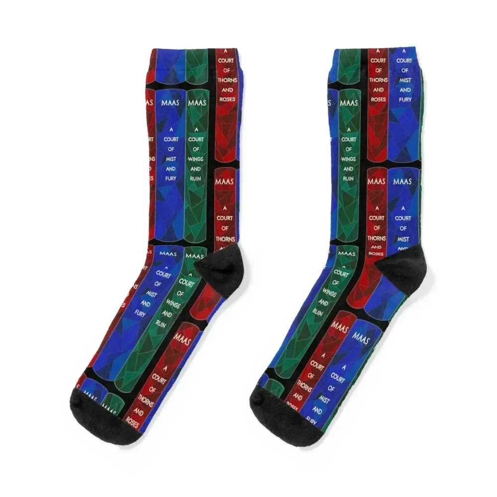 ACOTAR by Sarah J Maas Book Spines Socks winter Running Lots basketball Socks Women's Men's