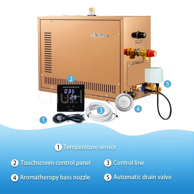 High Quality 12KW Self Draining Stainless Steel Electric Sauna Steam Bath Generator