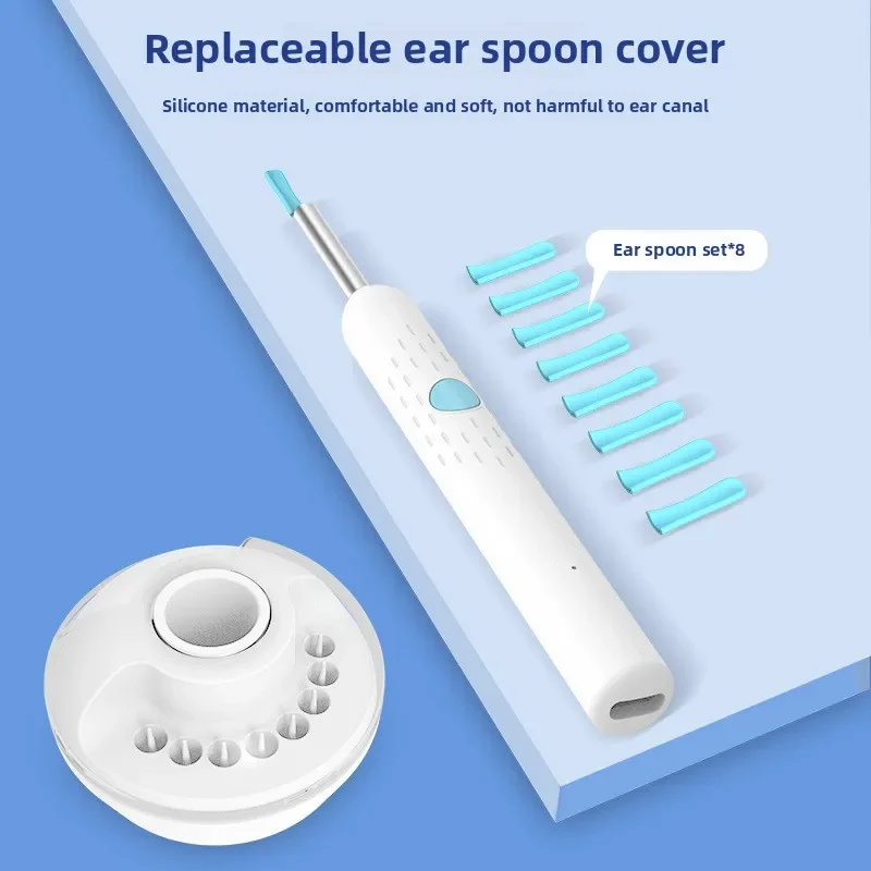 مجموعة منظف الأذن البصرية الذكية مع كاميرا 1080P أعواد الأذن أداة إزالة شمع الأذن اتصال واي فاي أضواء LED عالية الدقة منظار الأذن #6