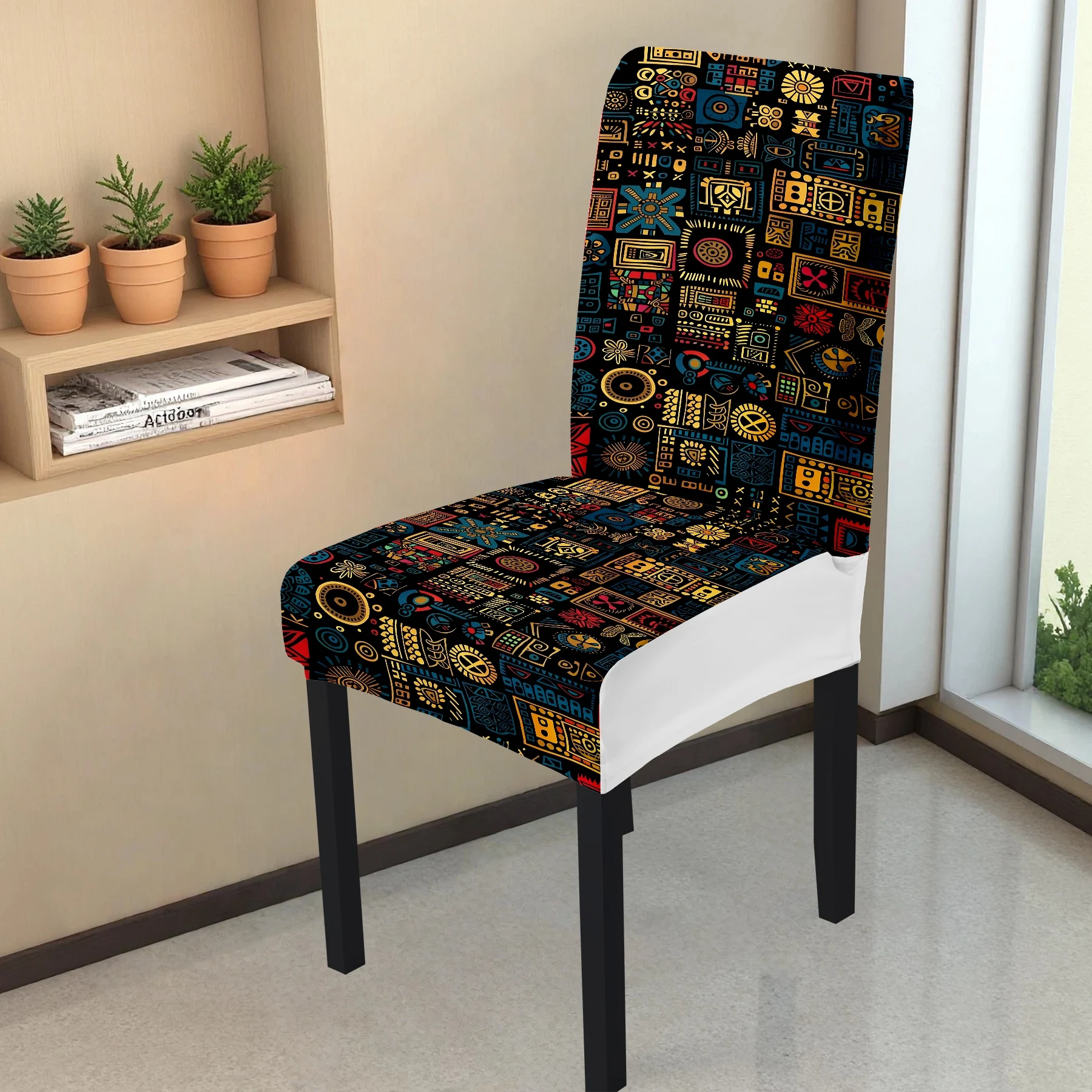 2024 New Stretch All - inclusive Chair Cover, Retro Pattern Digital Printing, Washable & Fade - resistant,