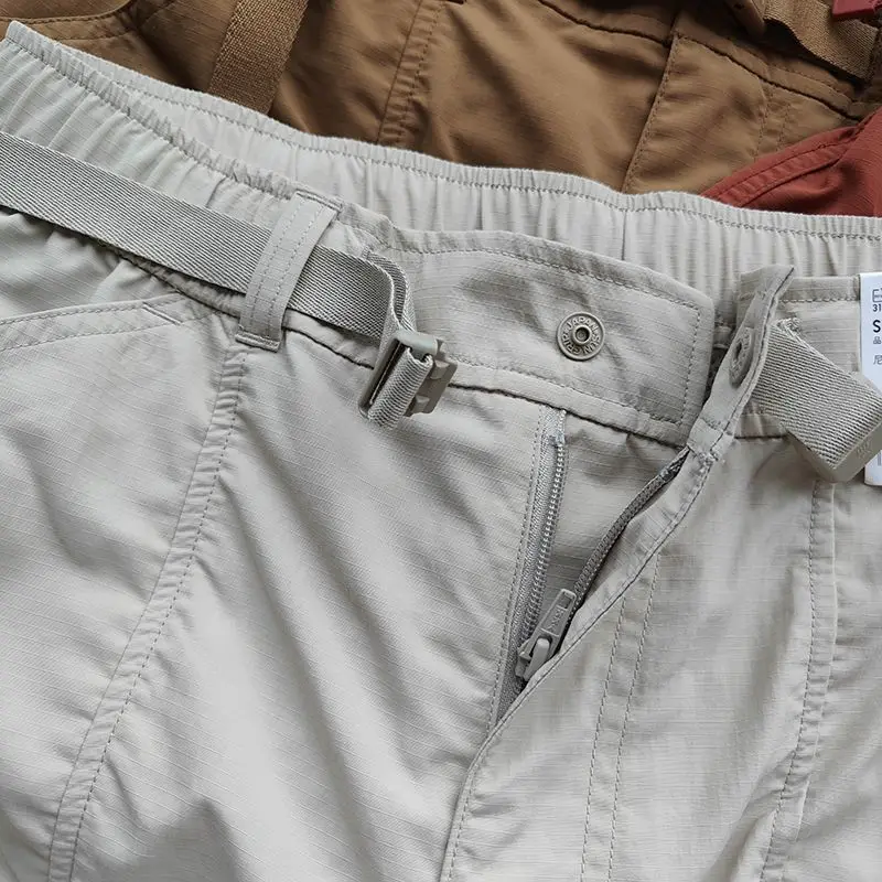 Summer New Men's Breathable Shorts Hawaii Beach Short Pants Male Solid Color Trousers Loose Lightweight Short Streetwear