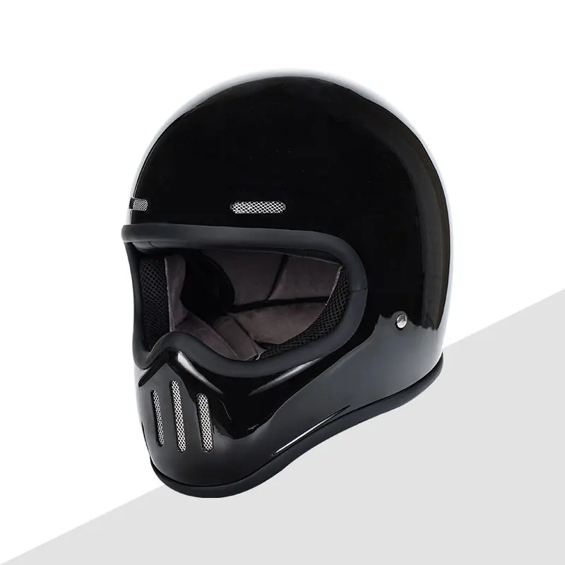 DOT Retro Fiberglass Gloss White Full Face Helmet Cruise Motorcycle Capacete De Moto Masculino Women and Men Size M L XL