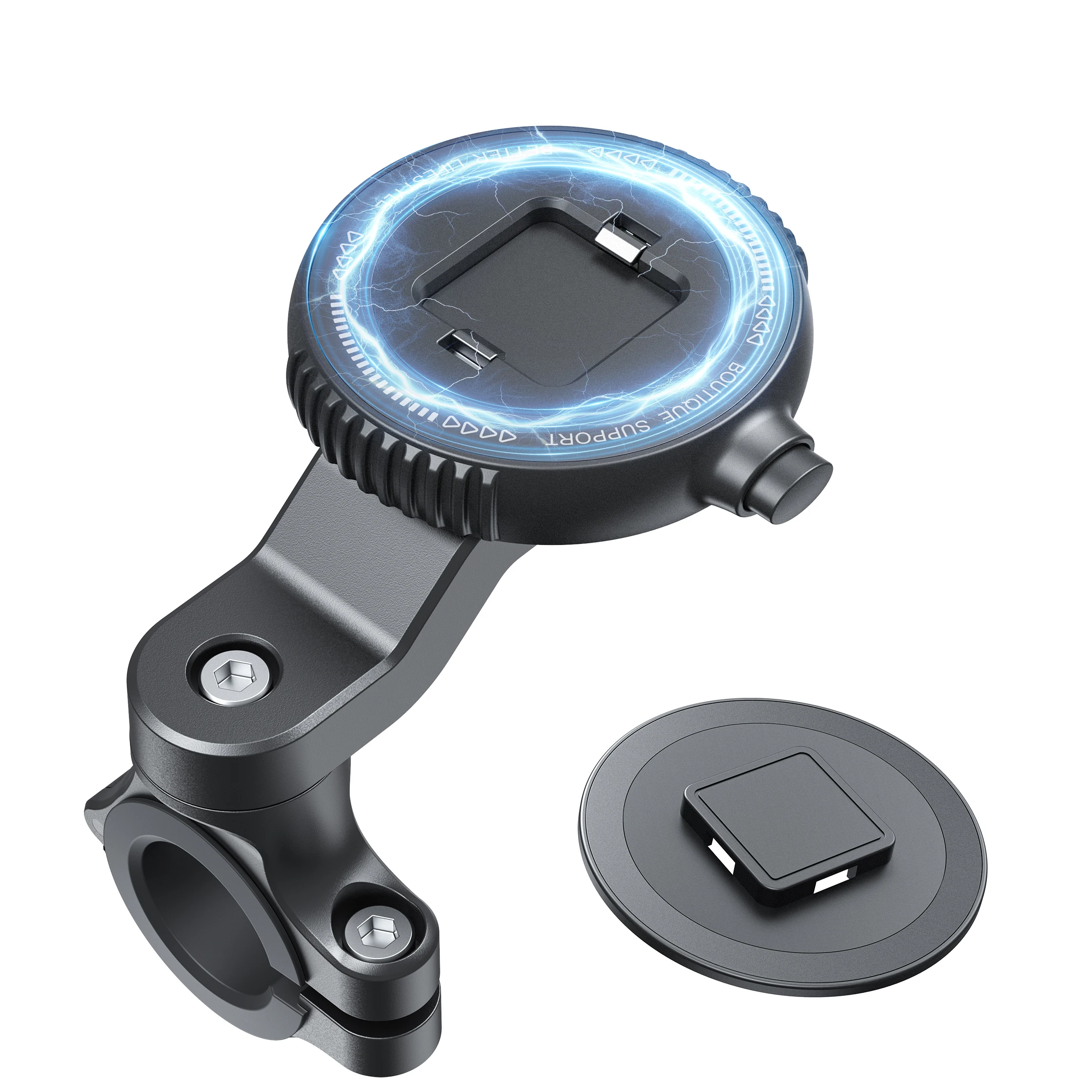 

Bike Stem Phone Mount Quick Release - Universal Clip for MTB/Road/Gravel E-Bike & Motorcycle, Fits 4.7-7" Smartphones