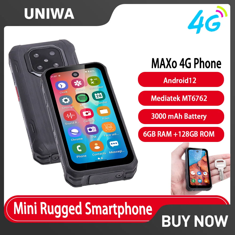 SOYES MAXO Mini Rugged Smartphone IP68 Mini Waterproof 3.88 Inch Small IPS Screen Android12 6G 128GB Face ID Unlock Mobile Phone