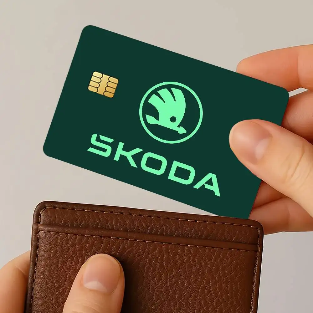 Fashion print S-SKODA Credit Card Decorative Card Stickers Suitable For Bank Cards Metro Transit Anti-scratch Gift 4PCS