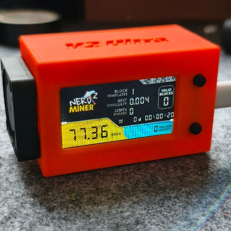 Nerdminer-minero oficial v2 ultra Bitcoin, Hashrate, 78KH/s, V1.6.3, btc