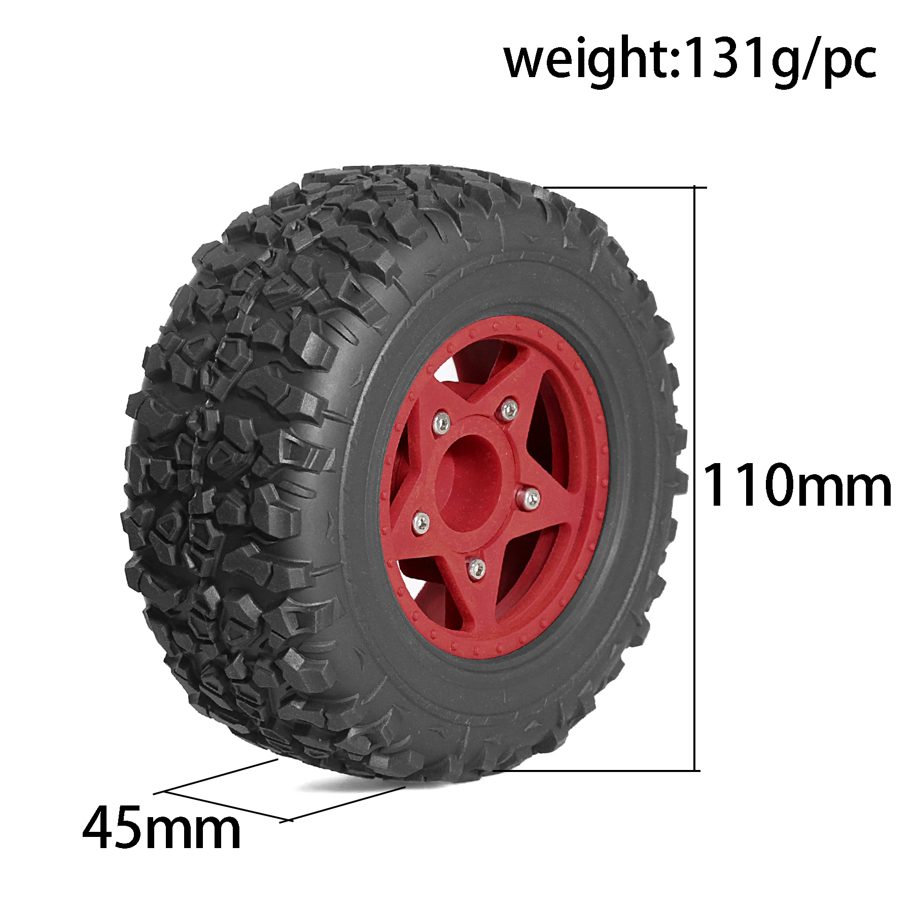 4Pcs 110mm 1/8 1/10 Short Course Truck Tire with 12mm 14mm 17mm Wheel Hex for TRAXXAS Slash ARRMA SENTON Vkar SCTX10 HPI RC Car