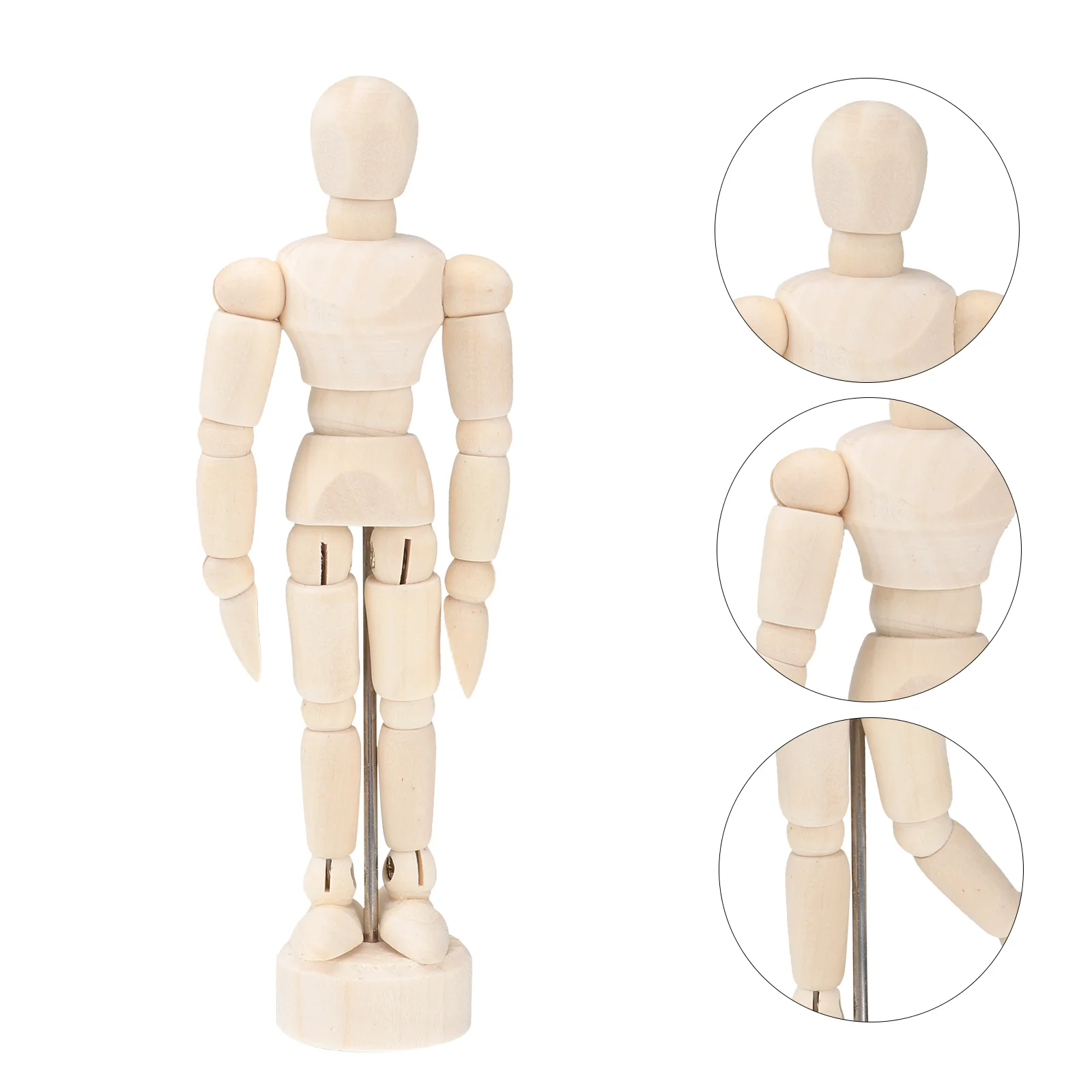 3 Pcs Mannequin Human Model Drawing Artificial Wooden Beige Sketch Accessory