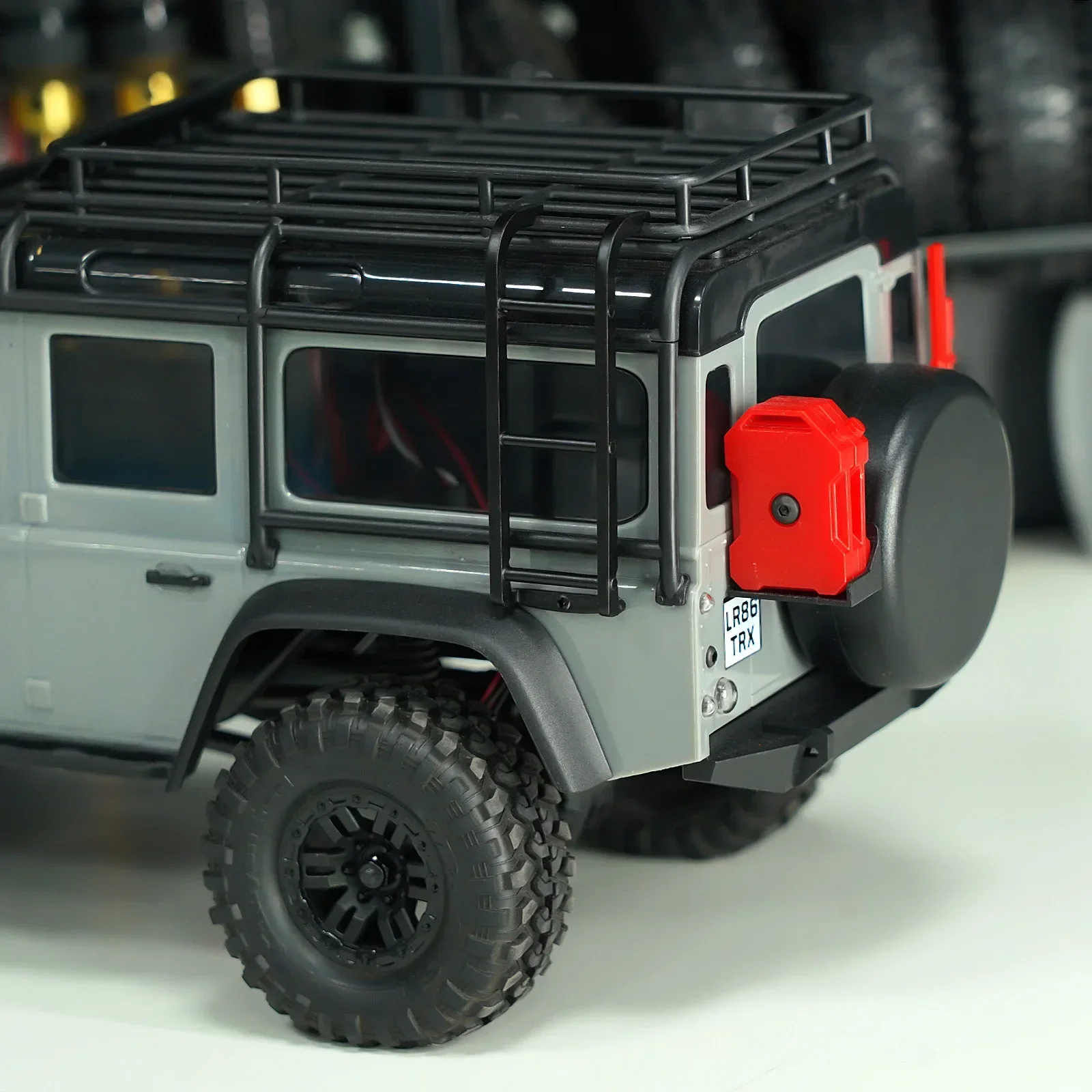 1 pz Mini scala laterale in metallo nero per 1/18 RC Crawler TRX4M Defender Bronco