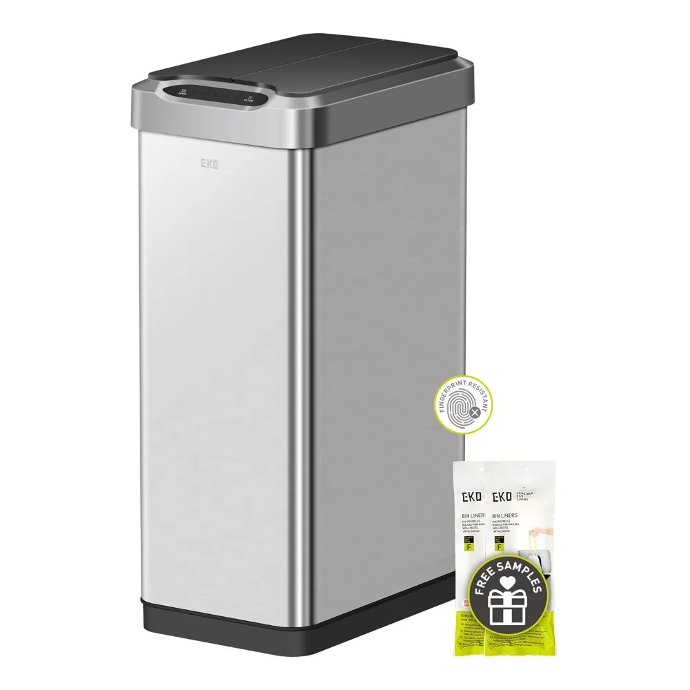 

Phantom-T 50 Liter / 13.2 Gallon Vertical Motion Sensor Trash Can, Brushed Stainless Steel Finish