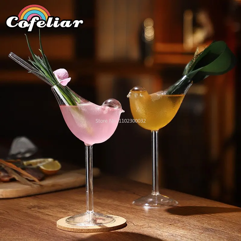 

1/2/4Pcs Bird Champagne Glass Creative Molecular Smoked Cocktail Goblet Glasses Party Bar Drinking Cup Wine Juice Cup 150ml