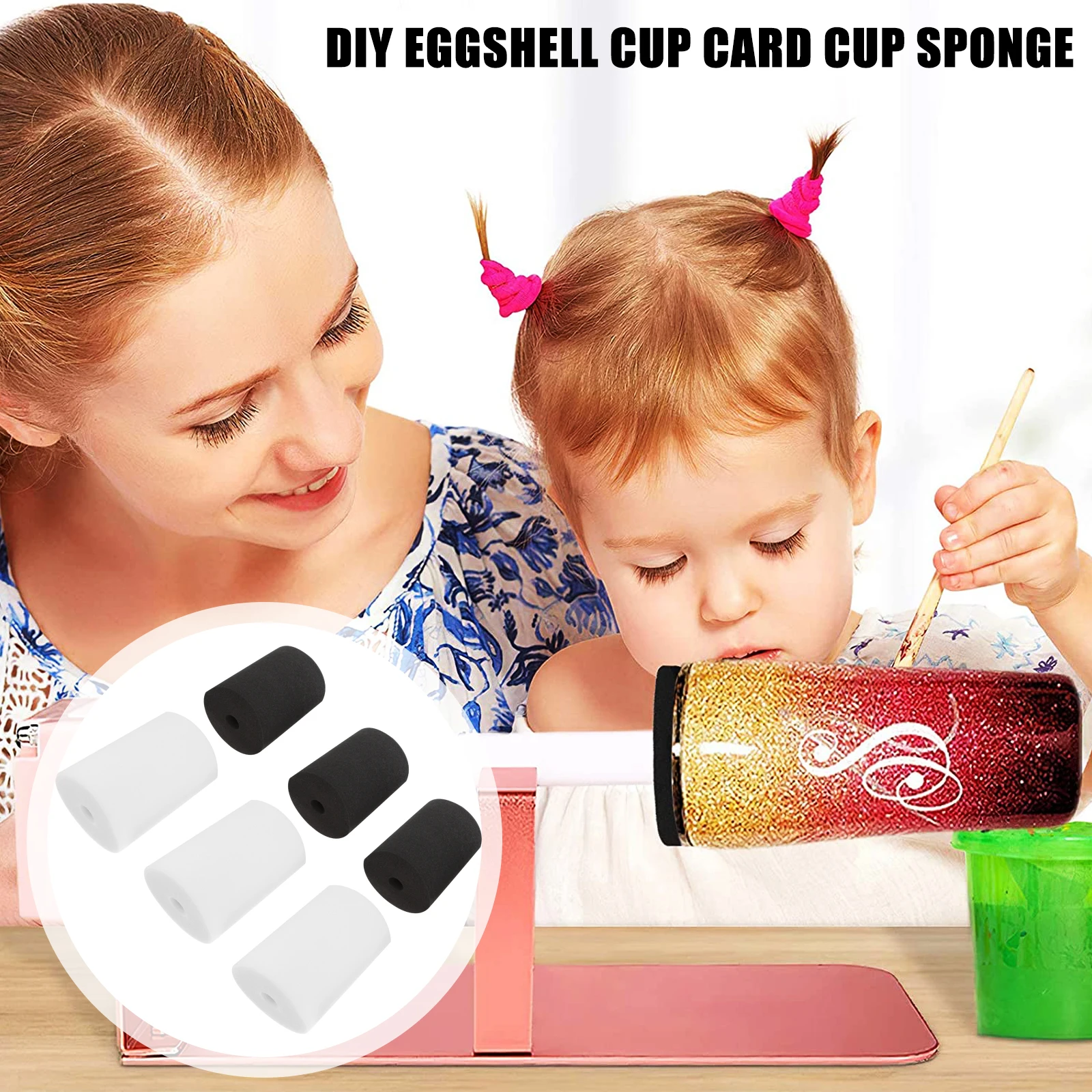 

6 Pcs Eggshell Cup Sponge Tumbler Turner Insert Elastic Compatible 10oz 40oz Center Hole 19mm PVC Pipe Glass Ceramics Crafts