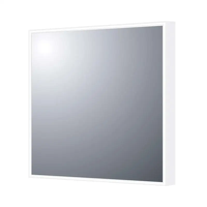 

Square LED Backlit Flat Mirror with Sensor Switch Aluminum Frame - Modern Touch Control for Home & Bath Decor