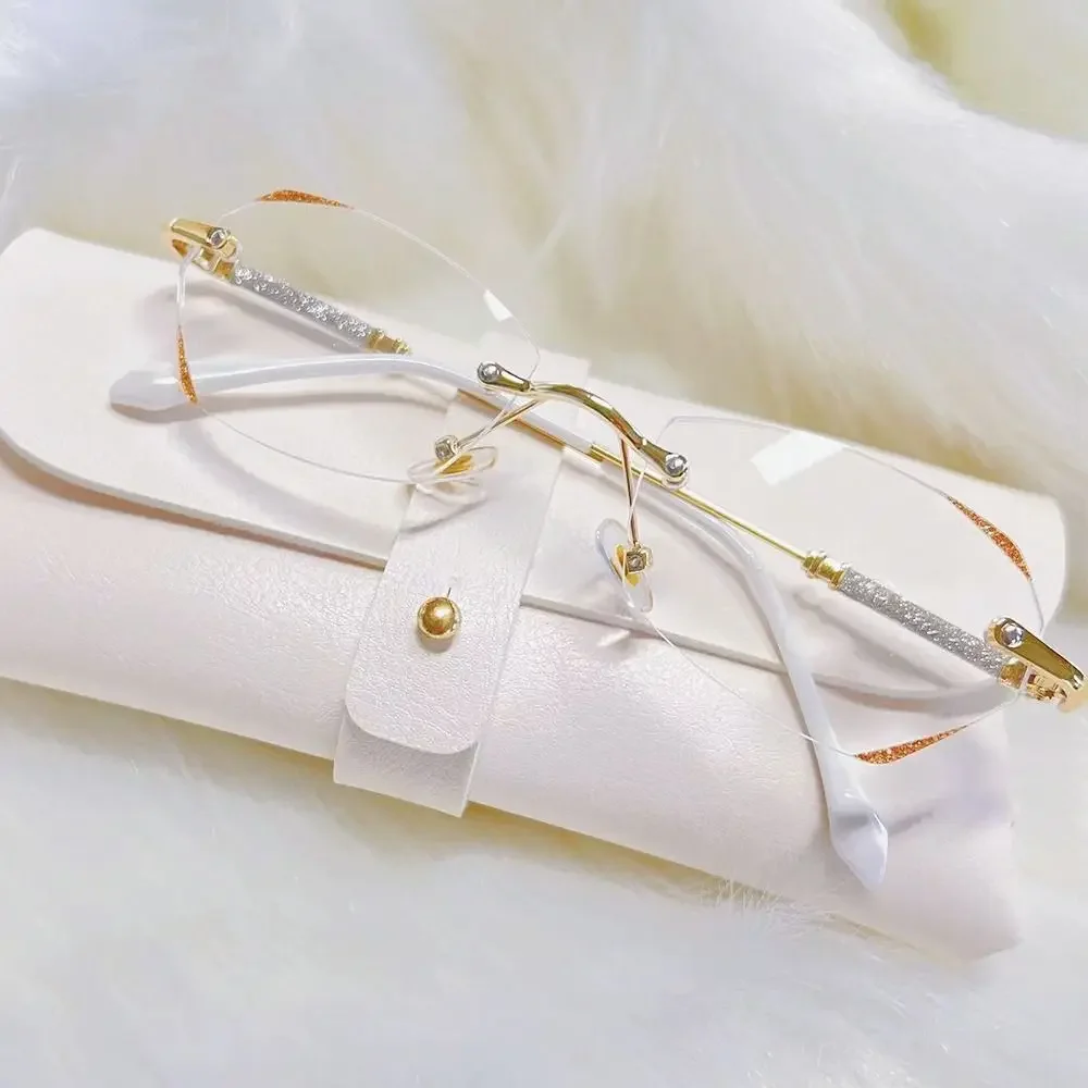 

Portable Shiny Diamond Myopia Glasses Ultra Light Frame Eye Protection Anti-Blue Light Eyeglasses