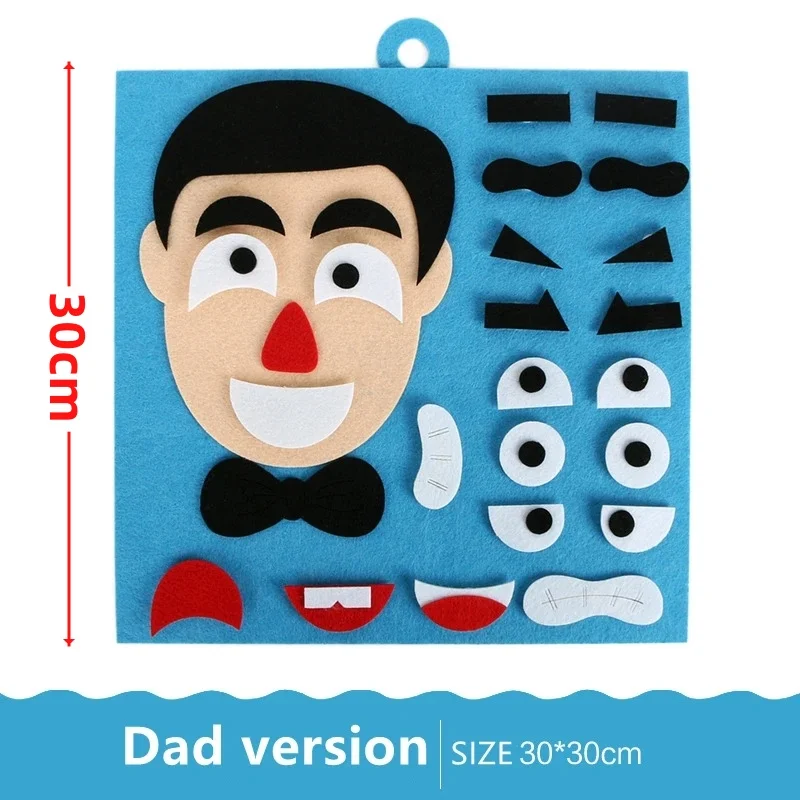 DIY Puzzle Felt Toy Non-woven Fabric Early Childhood Education for Manual Cognitive Facial Expression Stickers Game Kids Gift