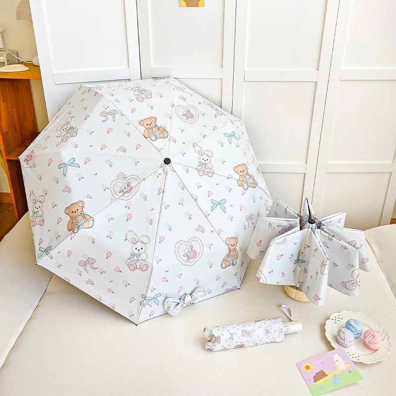 Cute Automatic Umbrella Women's High Aesthetic Value Sunshade Umbrella Sun Umbrella Daily Use Goods Rain And Sun Protection