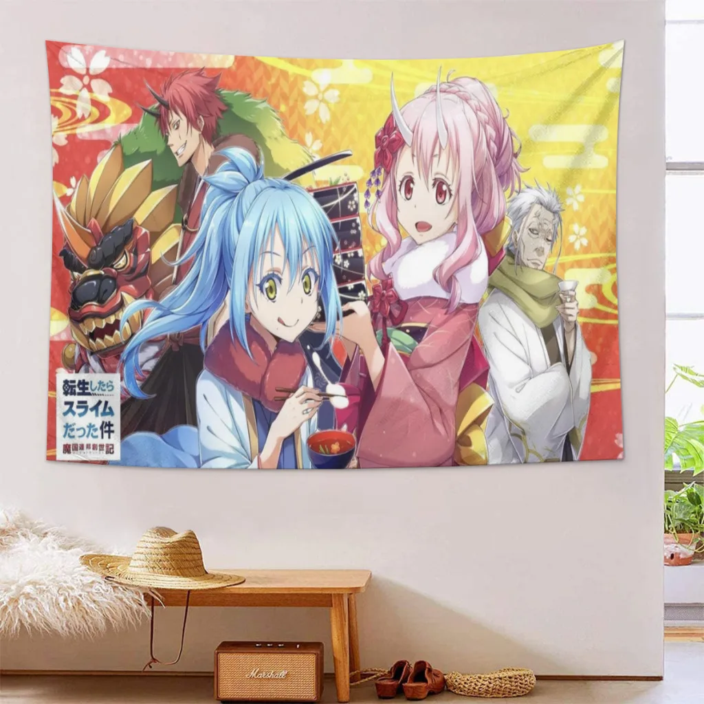 Reincarnated as A Slime Fabric Tapestry    for Wall Bedroom Room Decorating Items