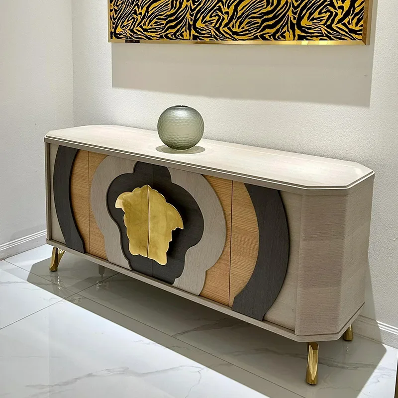 

Light luxury villa solid wood dining side cabinet entry porch cabinet large apartment high-end TV cabinet furniture