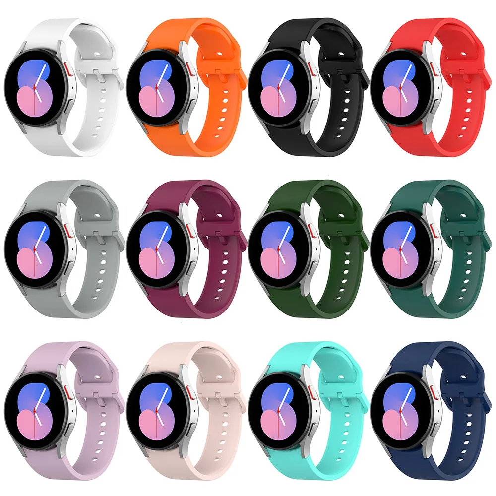 حزام سيليكون لساعة سامسونج جالاكسي 5 برو 45 ملم/6 حزام ساعة بديل كلاسيكي لساعة جالاكسي 7/6/5/4/FE (مقاس L))
