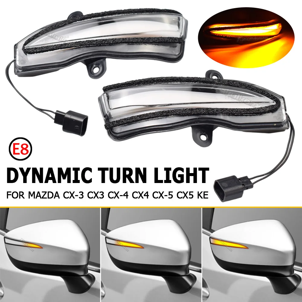 LED Light Dynamic Turn Signal Side Mirror Blinker Indicator For Mazda CX-3 CX3 2016-2019 CX-4 CX-5 CX5 2016 2016.5 Facelift