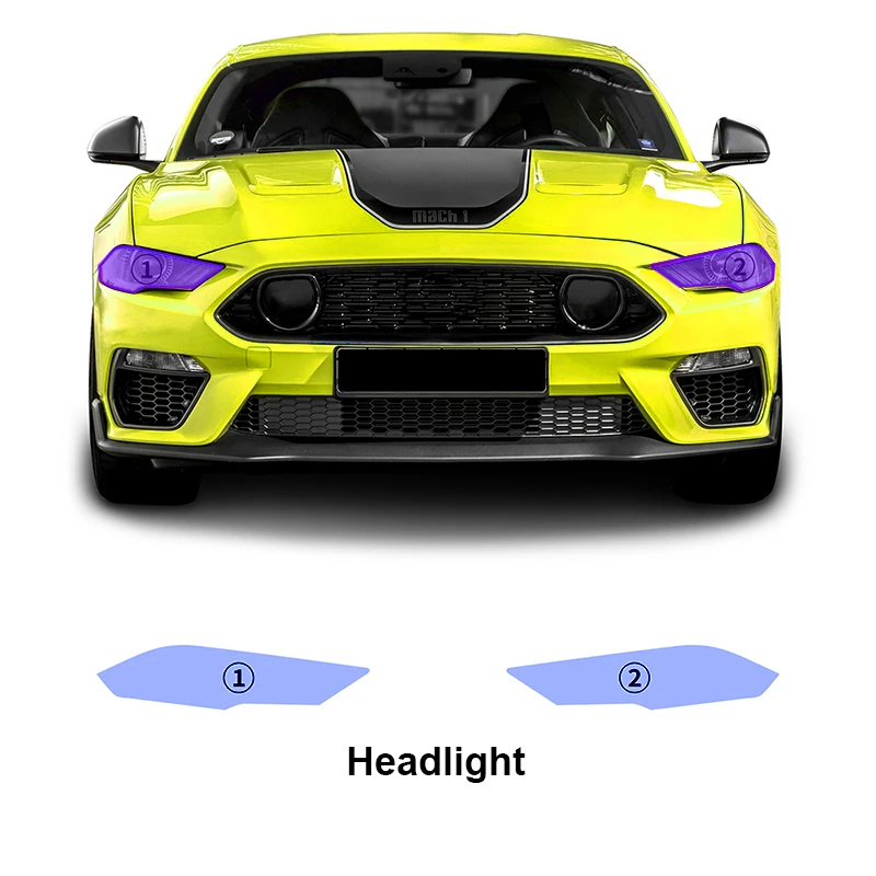 PPF TPU Smart Photochromic Headlight Protection Film Self-healing Anti-scratch Film for Ford Mustang Mach1 2022-2023