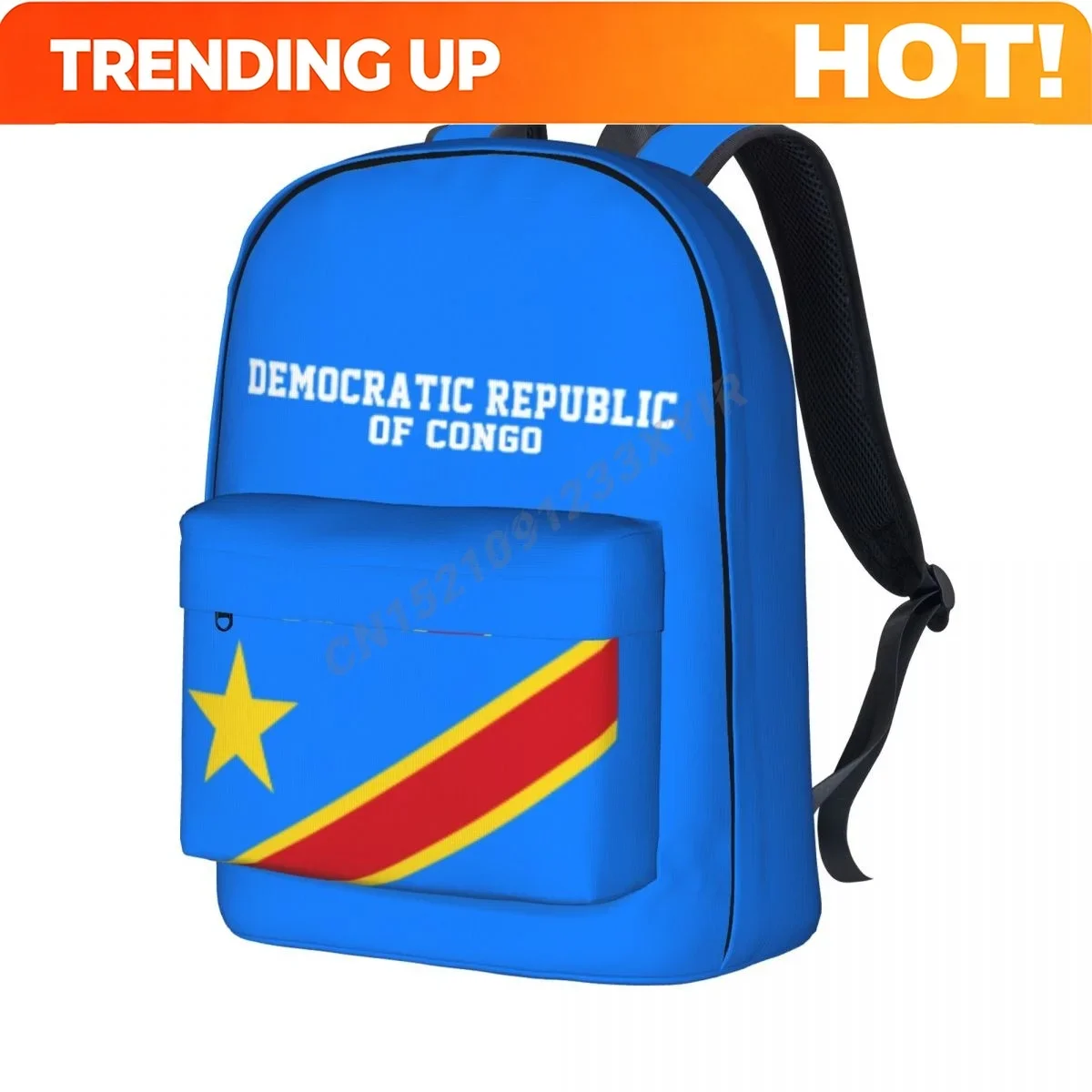 Custom Bag Unisex Backpack Democratic Republic Of Congo Flag Stitch Schoolbag Messenger Bag Case Laptop Travel Bag Mochila Gift