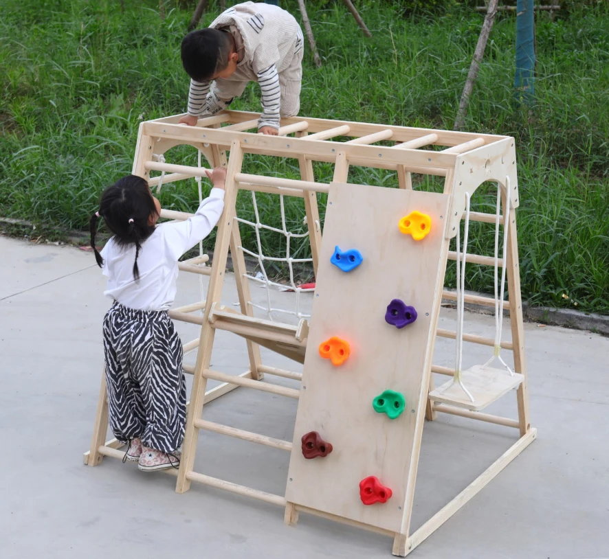 Klettergerüst aus Holz mit Sch – Kids Outdoor Climbing Frame Bewertung und Preis