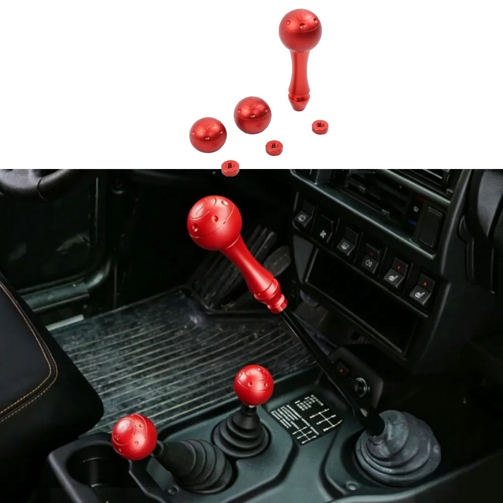 3PCS Aluminum Alloy Replacement Car Central Console Gear Shift Knob Fits For LADA NIVA MK II Gear Shifter Rod Stick Accessories