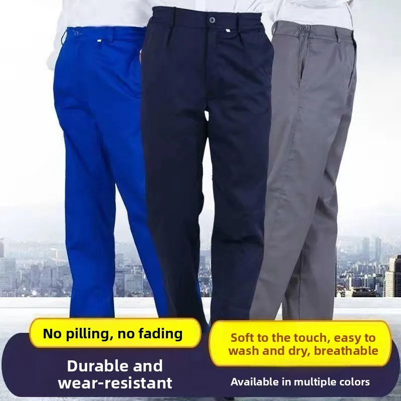 

Men's Work Pants Large Size Reinforced Wear Resistant Loose Fit Welding Repair Spring Summer Long Trousers Safety Gear