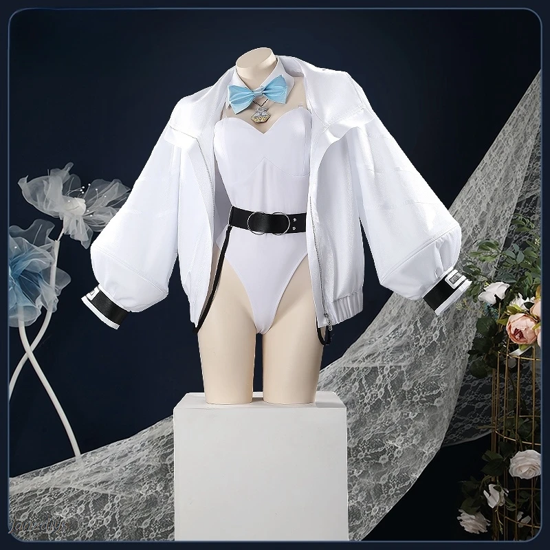 Vtuber Asia Travel Ittetsu Saiki Cosplay Costume Halloween Outfits Womenen New Suit Uniform 2024 Women White JumpSuit Coat