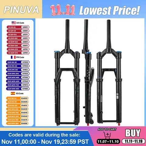 27.5/29인치 MTB 서스펜션 포크 마그네슘 합금 140mm 트래블 자전거 포크 에어 스프링 락아웃 기능 포함 산악 자전거 액세서리