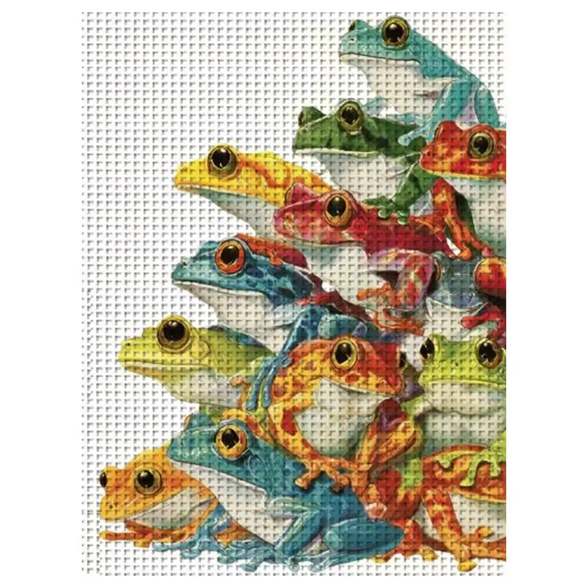 1pc 30X40CM/11.8*15.74inch Frog Stamped Cross Stitch Kit DIY Kit 11/14/16CT DIY Embroidered Set DIY Cross-Stitch Set Accessories