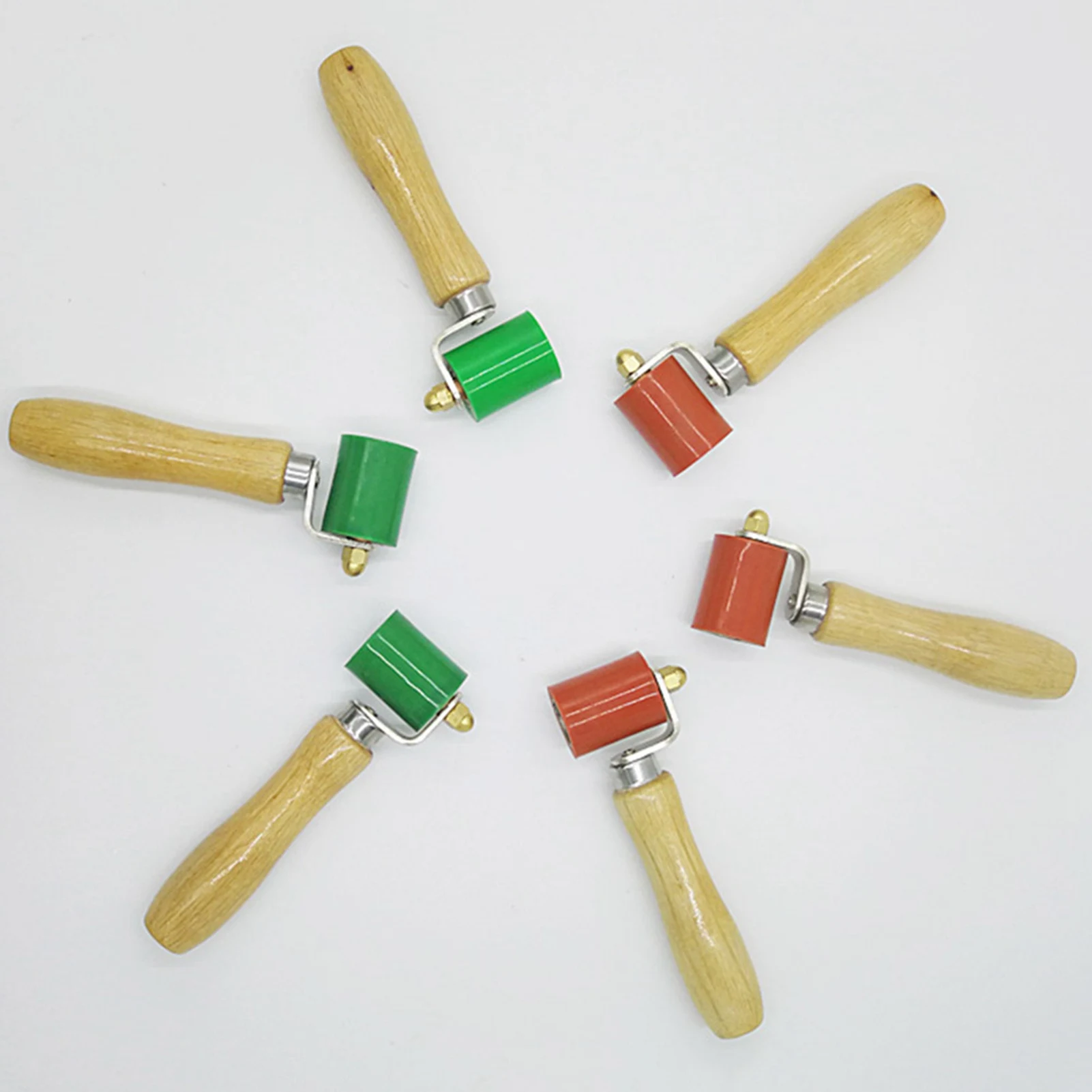 Wood Handle Pressure Roller Pressure Roller Comfortable Grip Wood Handle PVC Waterproofing Heatproof Hand Pressure Green Roller