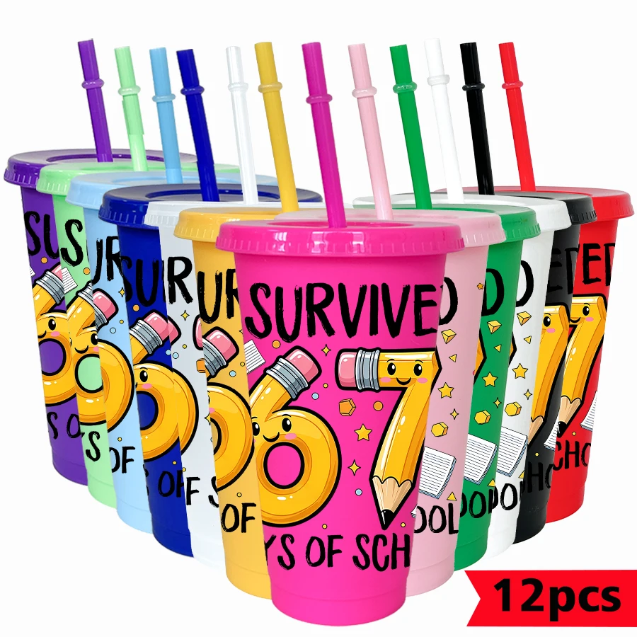 

12 шт./лот, 67 серии, карандаши, звезды, 26 унций, красочный пластиковый стакан, посуда для напитков на день рождения, чашка для воды для выпускного вечера