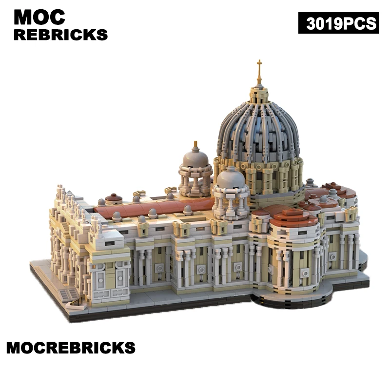 

Medieval Modular Architecture MOC Italy St. Peter's Basilica Model Bricks DIY Building Blocks Set Puzzle Toys Christmas Gifts