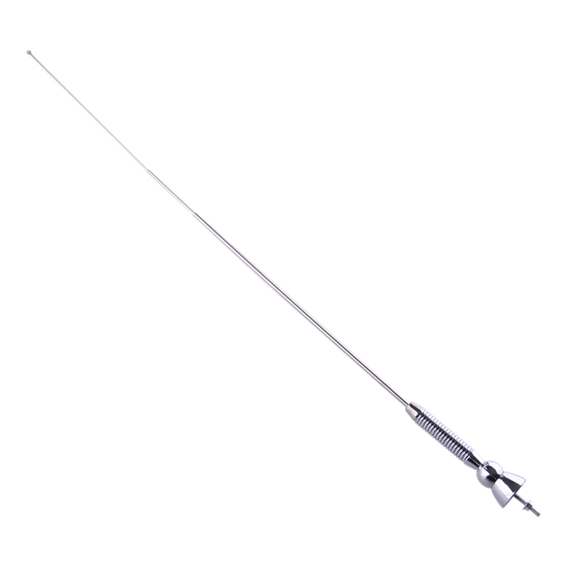 0-180 Degrees Roof Radio Antenna FM AM Signal Aerial Spring Soft Rod Mast Cable Telescopic Extended for Universal Cars Silver